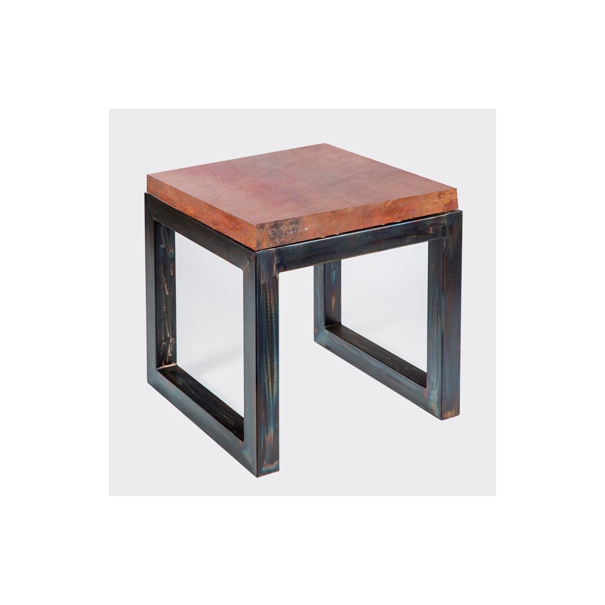Chester Side Table with Natural Hammered Copper Top