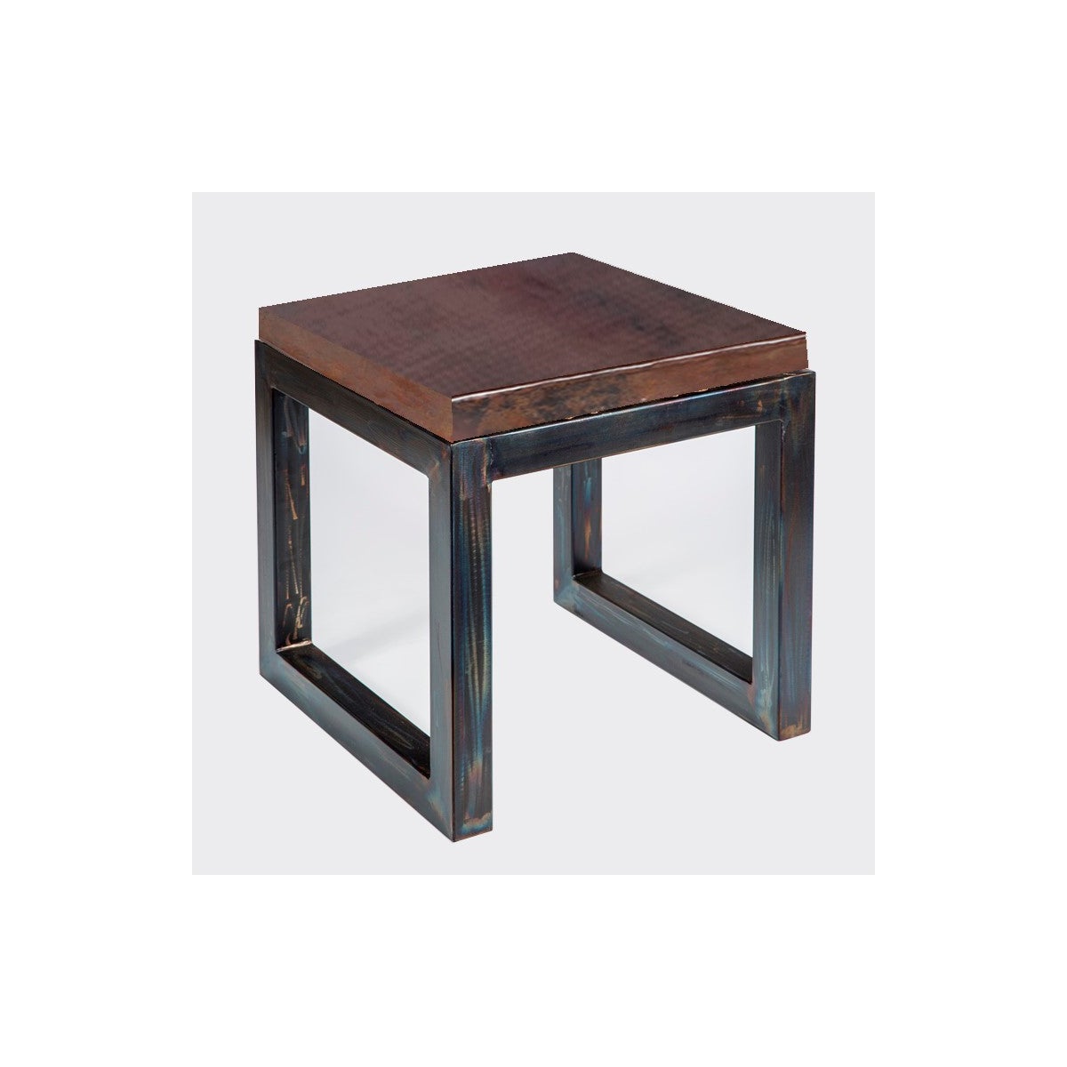 Chester Side Table with Dark Brown Hammered Copper Top