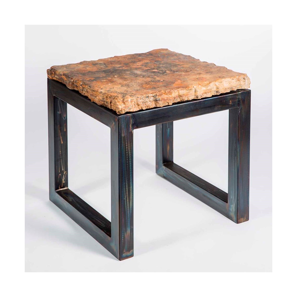 Chester Side Table with Live Edge Marble Top
