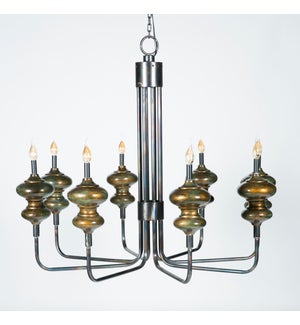 Bordeaux 8 Arm Chandelier with Clay Accent