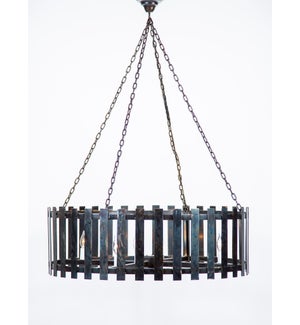 Sylvester Flat Strap Chandelier with 8 Lights and 3 Feet of Chain