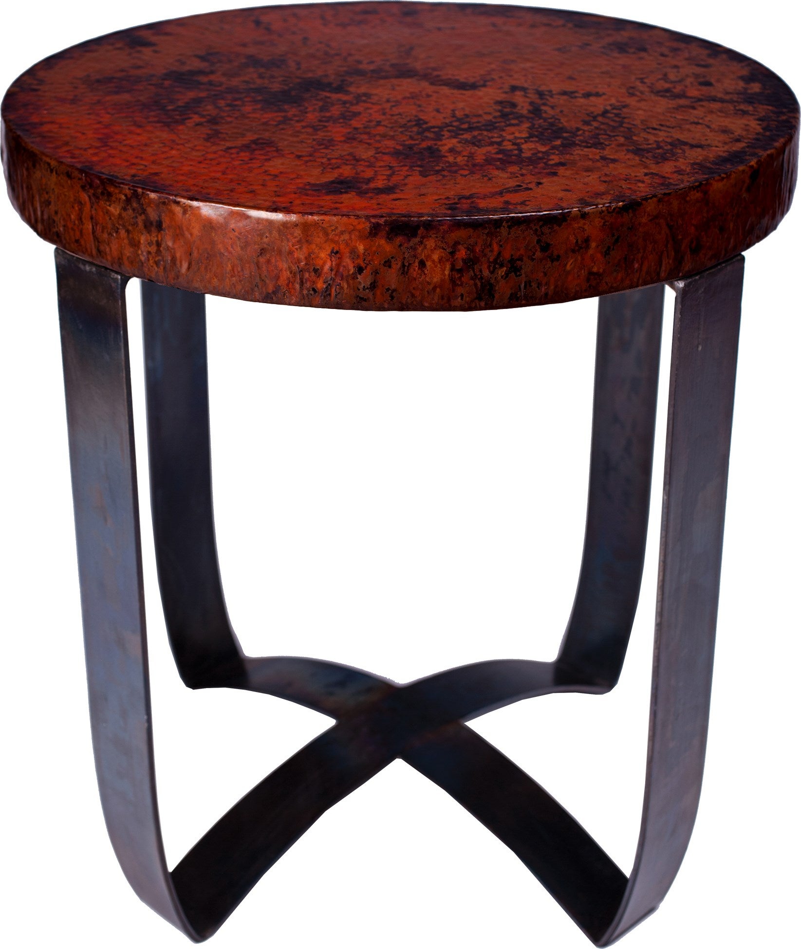 copper top end table round