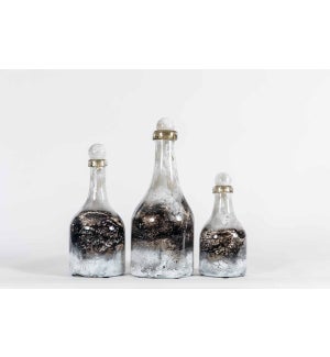 Set of 3 Bottles with Tops in Deep River Finish
