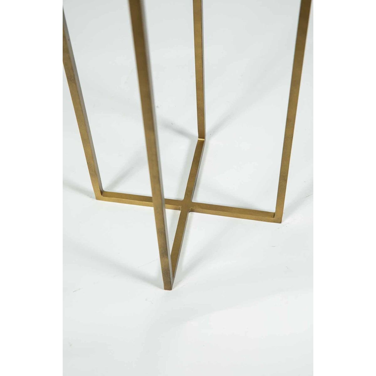 Grayson Accent Table in Antique Brass w/ White Marble Top