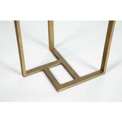Russell Accent Table in Antique Brass w/ White Marble Top
