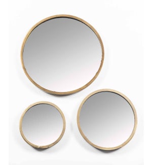 Set of 3 Wall Mirrors with Aura Accent