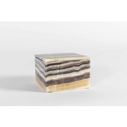 Square Onyx Box in Marbled Honey