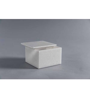 Square Box in White Marble