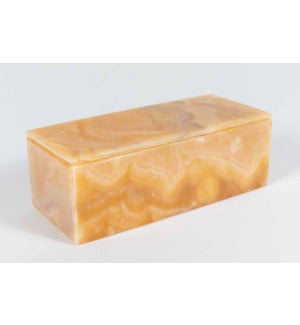 Rectangle Box with Lid in Honey Onyx
