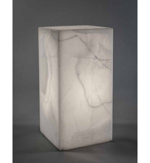 Cube Lamp in White Ice Onyx