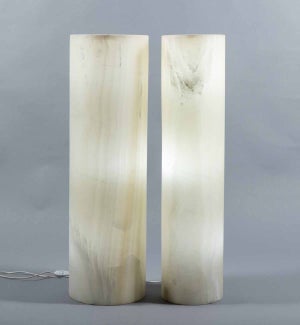 Small Floor Lamp in White Onyx