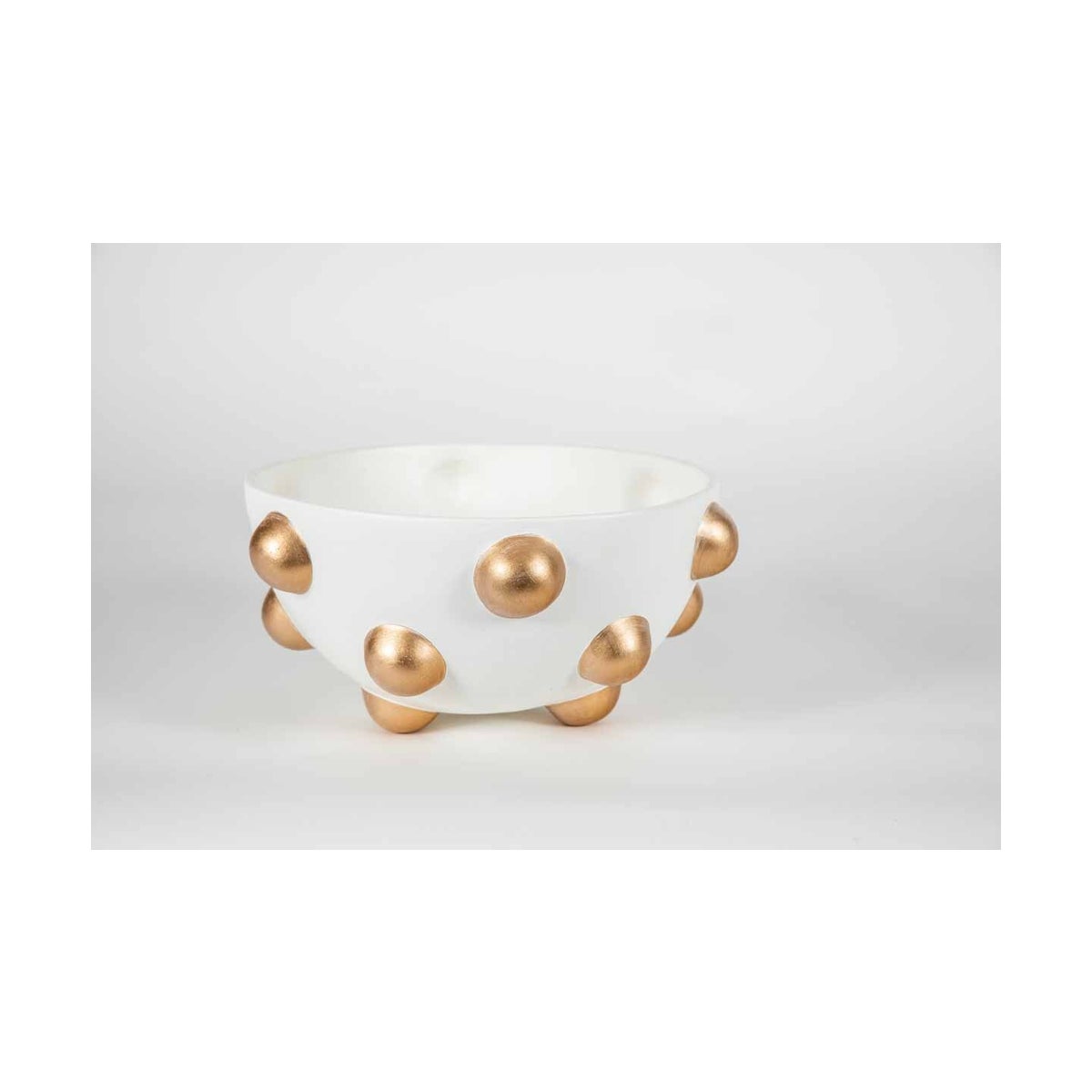 Bowl in Bianca w/ Gold Dots