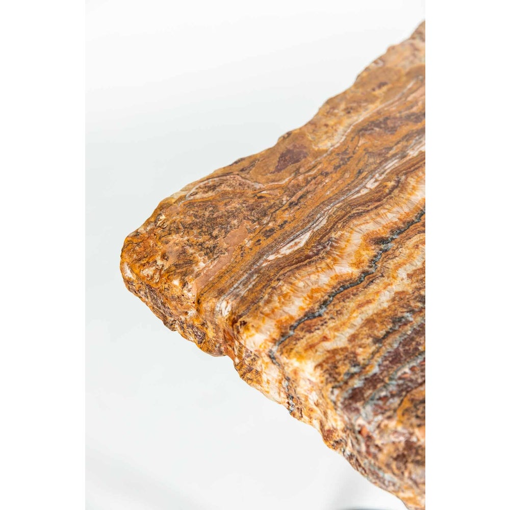 Monroe Console Table in Fire with Live Edge Top in Sienna Onyx