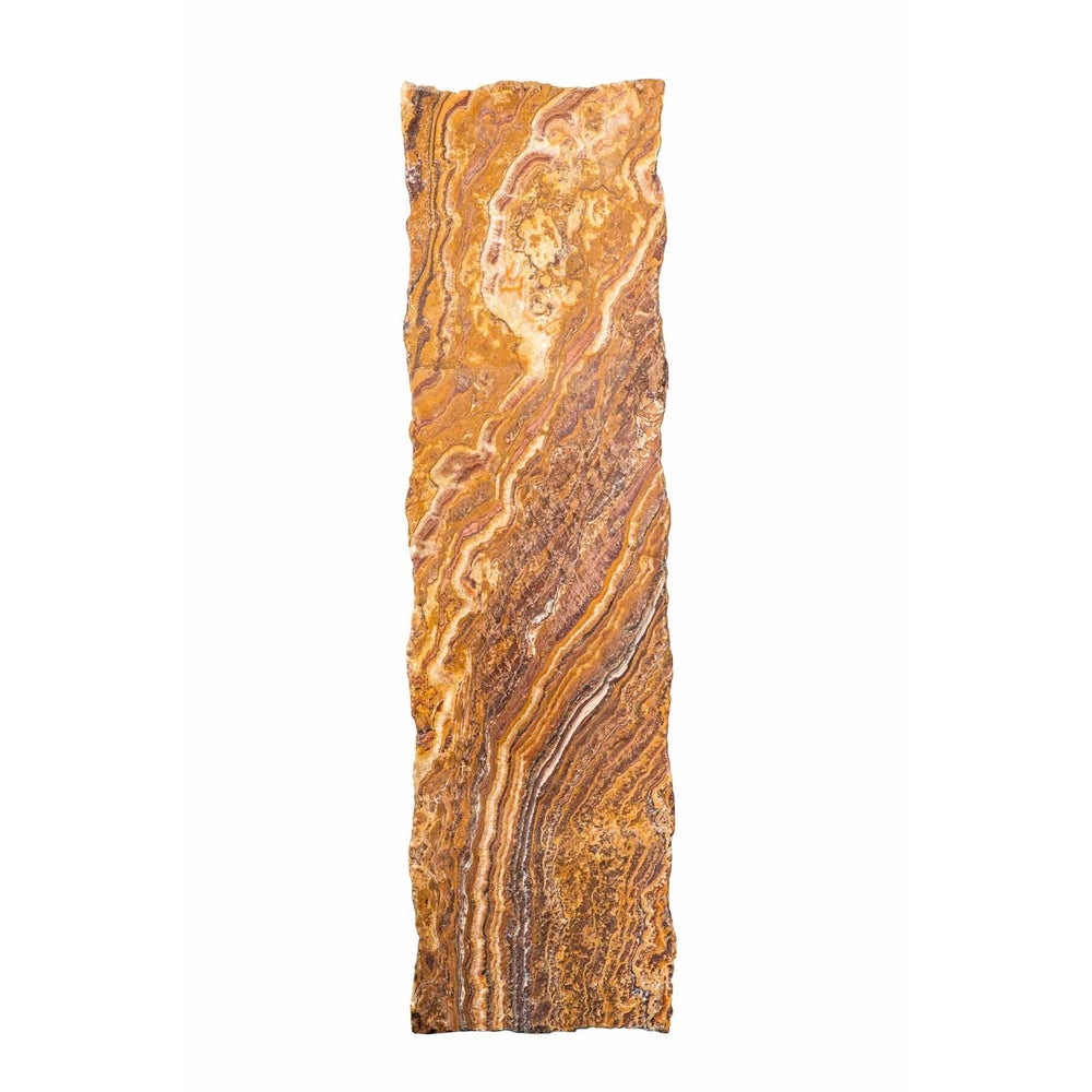 Monroe Console Table in Fire with Live Edge Top in Sienna Onyx