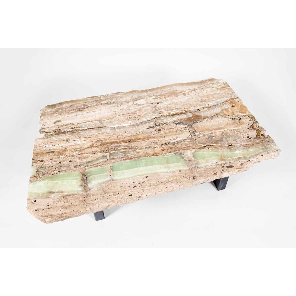 Onyx Cocktail Table - Beige with Green Onyx