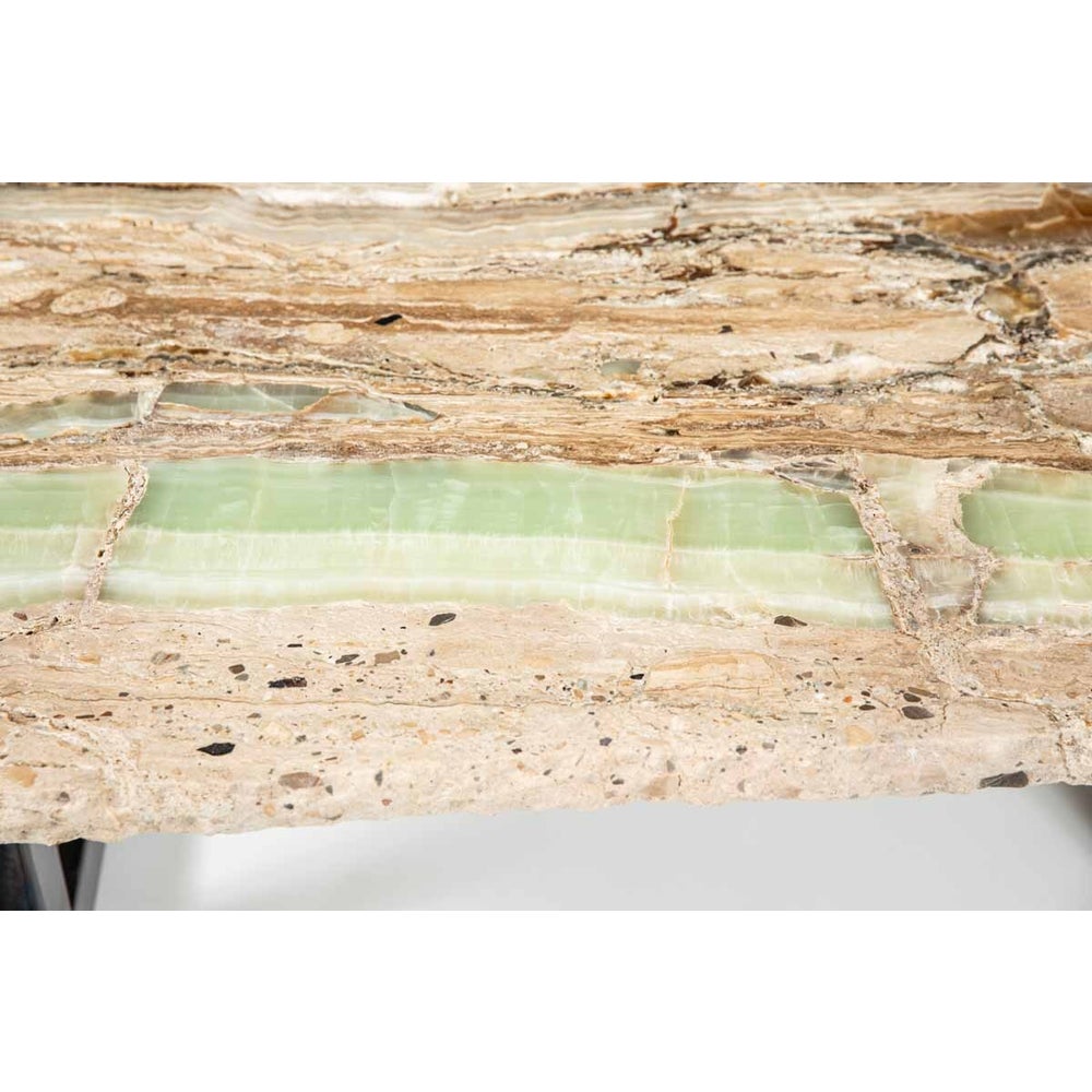 Onyx Cocktail Table - Beige with Green Onyx