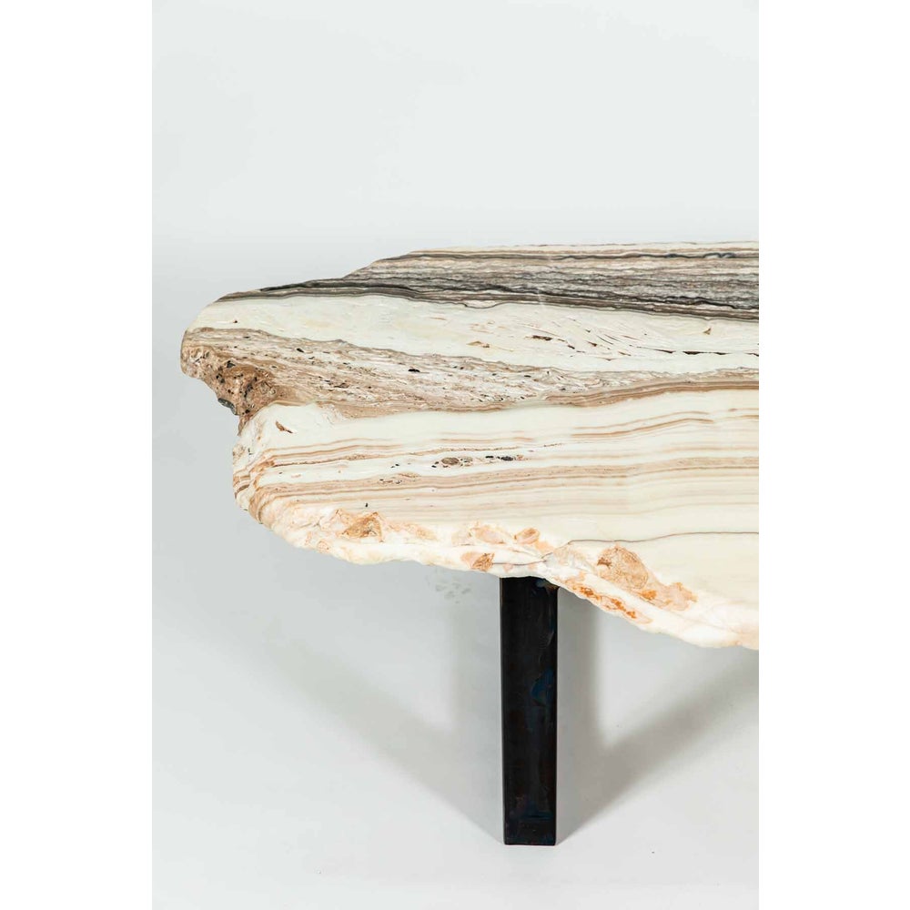 Onyx Cocktail Table - White with Black Onyx