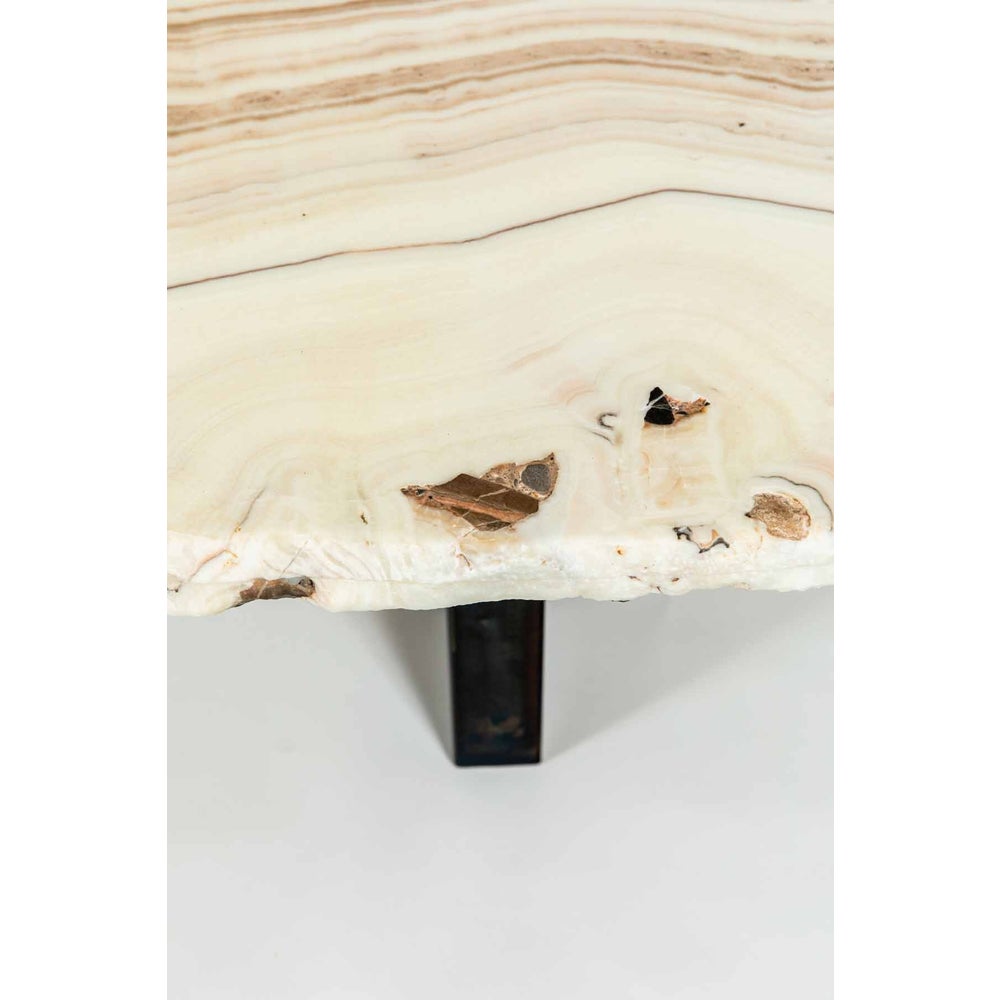 Onyx Cocktail Table - White with Black Onyx