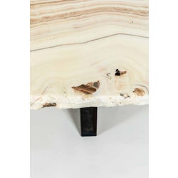 Onyx Cocktail Table  - White with Black Onyx