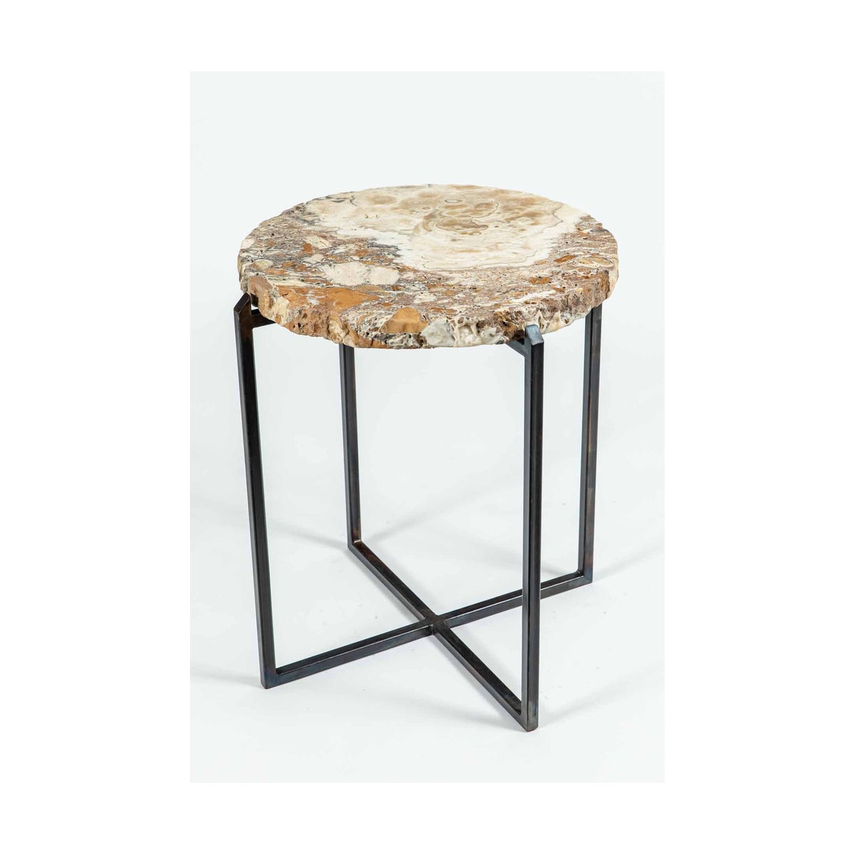 Essex Accent Table in Fire with Onyx Top