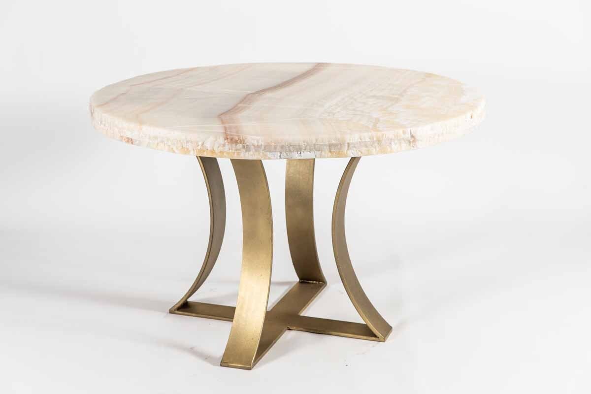 white onyx dining table