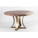 Gavin Dining Table with 48" Round Live Edge Polished Red Onyx