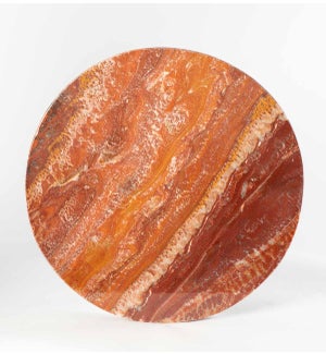 Red Onyx Top Polished 48" Round x 2 1/2" Live Edge