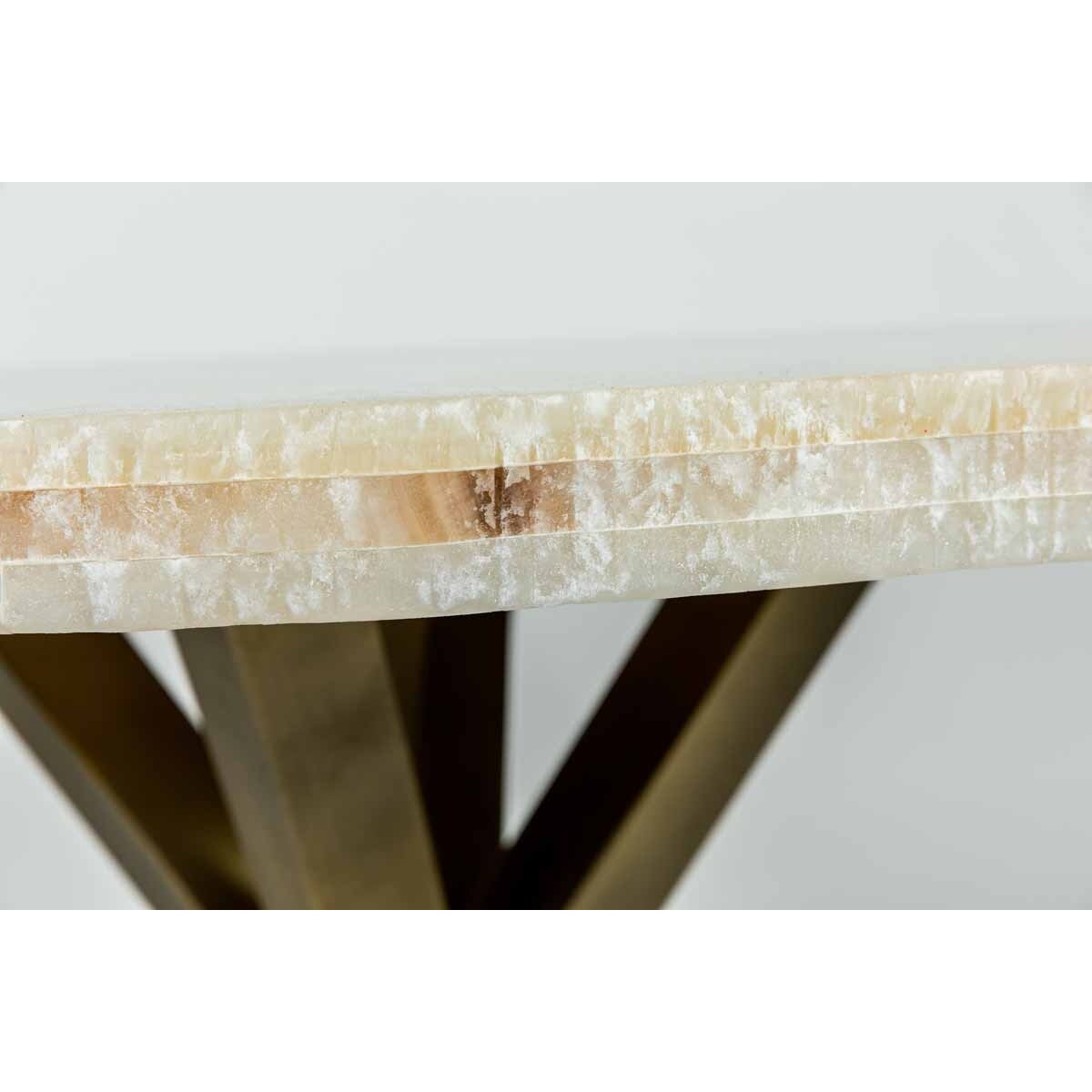 White Onyx Top Polished 24" x 24" x 2 1/2  Square with Live Edge