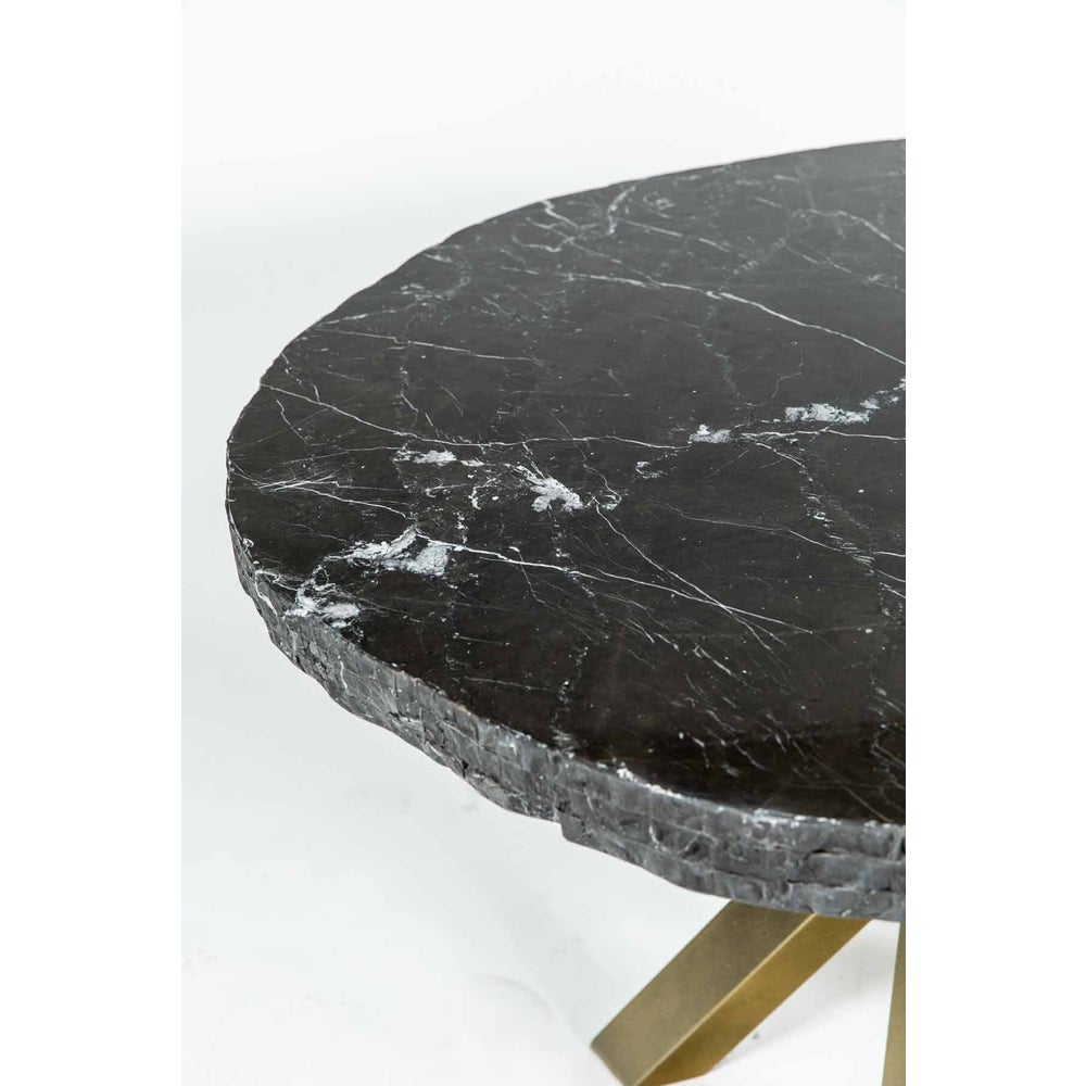 Black Marble Top Polished 42" Round x 2 1/2" Live Edge