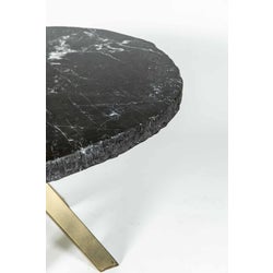 Black Marble Top Polished 54" Round x 2 1/2" Live Edge