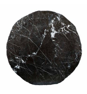 Black Marble Top Polished 48" Round x 2 1/2" Live Edge