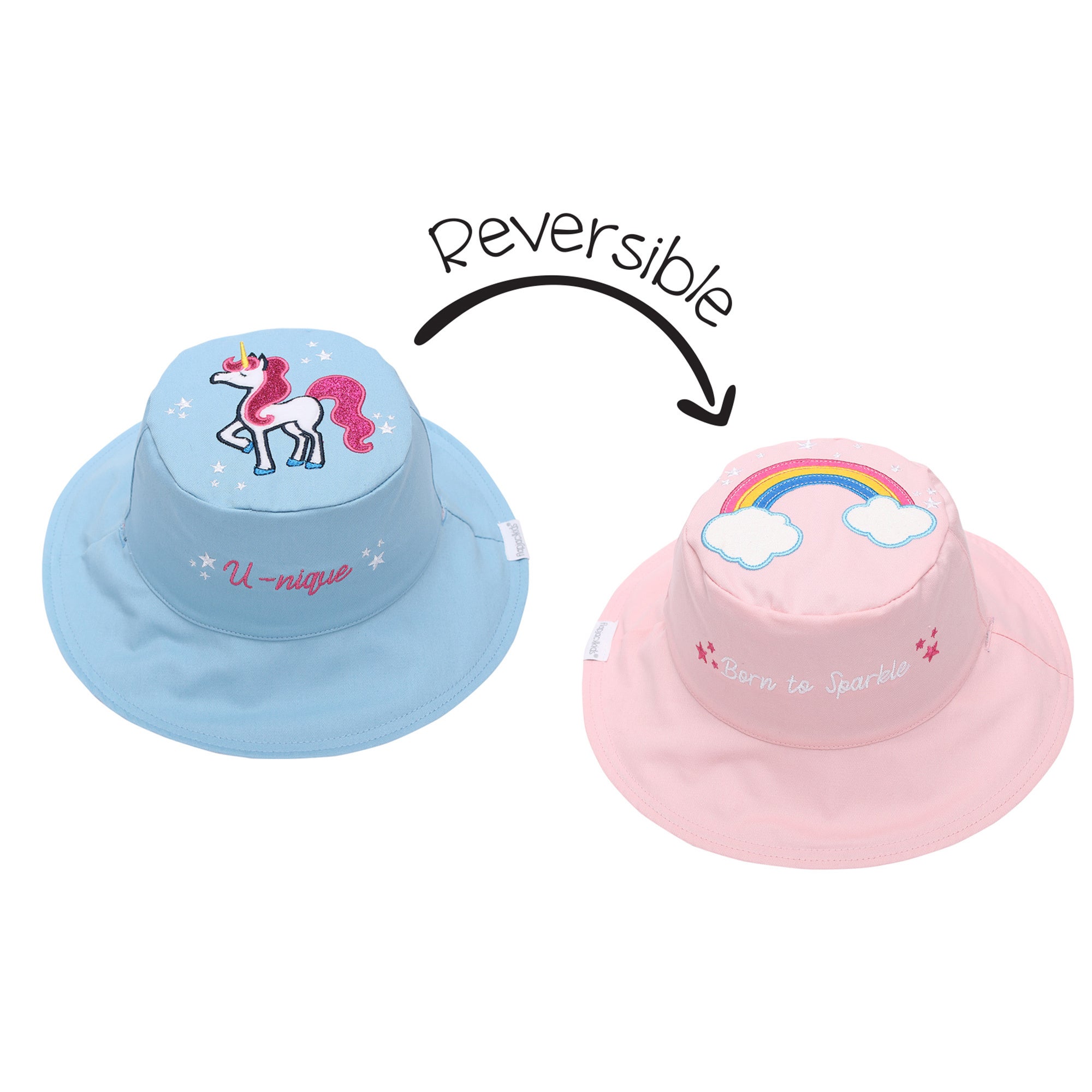 Kids UPF50+ Sun Hat - Rainbow/Unicorn 