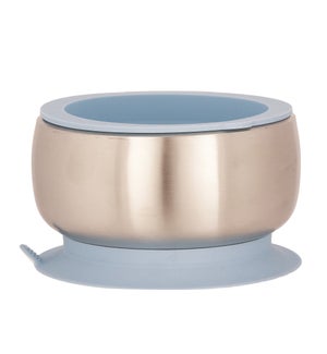 Baby Stainless Suction Bowl + Lid - Blue