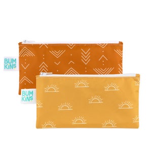 Bumkins - Reusable Snack Bag 2PK Small - Sunshine/Grounded