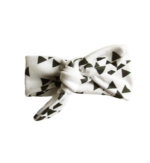 Top Knot Headband White w/ Black Geometric 3m+
