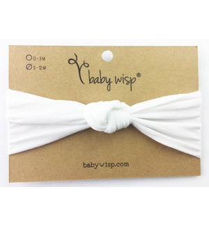 Nylon Turban Knot Infant Headband -  White - 3M+