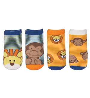 Kids Safari Socks - Lion/Monkey Small