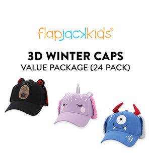 3D Winter Caps Package - 24 pack