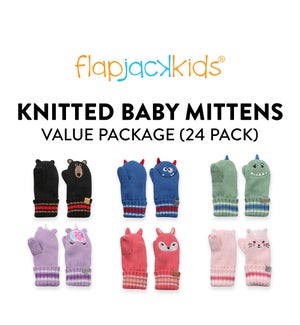 Knitted Baby Mittens - 24 pack