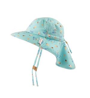 Sun Hat with Neck Cape - Seaside Small