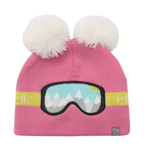 Knitted Toque Ski Goggles Pink Med/Lrg