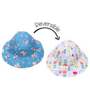 Kids UPF50+ Patterned Sun Hat - Butterfly/Floral X-Small