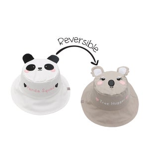 Kids' UPF50+ Sun Hat - Panda/Koala Small