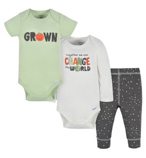 3-Piece Baby Locally Grown Onesies® Bodysuits & Pant Set -Prepack of 6
