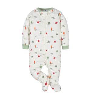 Baby Neutral Veggies - Sleep 'N Play - Prepack of 6 -Newborn - 9M 1xNB, 2x0-3M, 2x3-6M, 1x6-9M