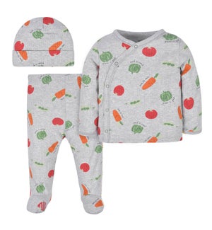3-Piece Take Me Home Set Shirt, Pant and Cap -Vegetables -Prepack of 6