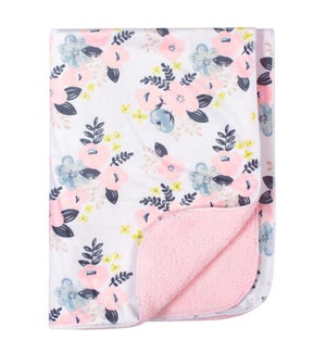 Just Born 1-Pack Baby Girls Floral Plush Blanket
