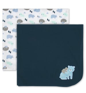 Just Born 2-Pack Baby Boys Bear Thermal Blankets