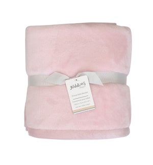 Flannel Sherpa Blanket - Pink