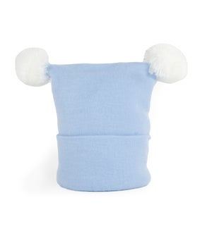 Newborn Hat - Double Pompom - Blue